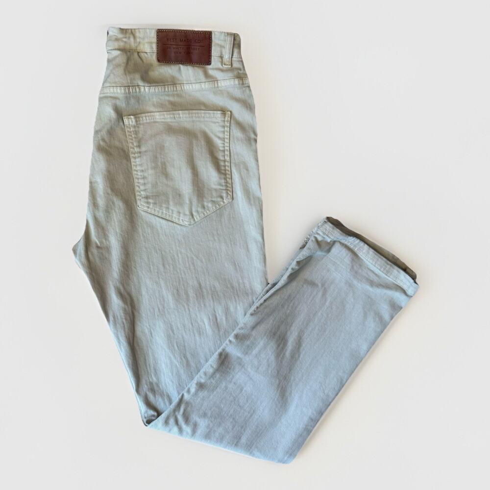 Best Made CO Pants 35 Cream Straight Leg 5 Pocket Chino Minimalist Streetwear